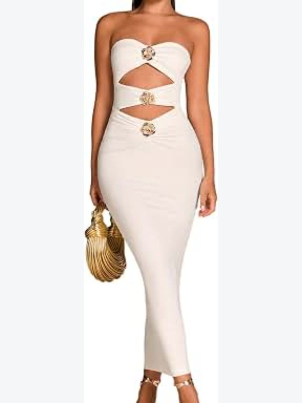 Strapless Maxi Dress with cut outs
